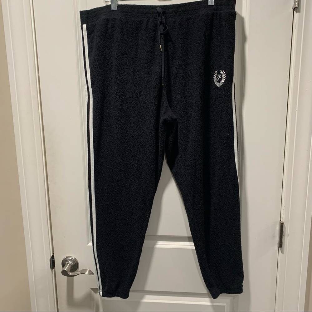 PINK Victoria's Secret Black Track Pants with Side Stripes